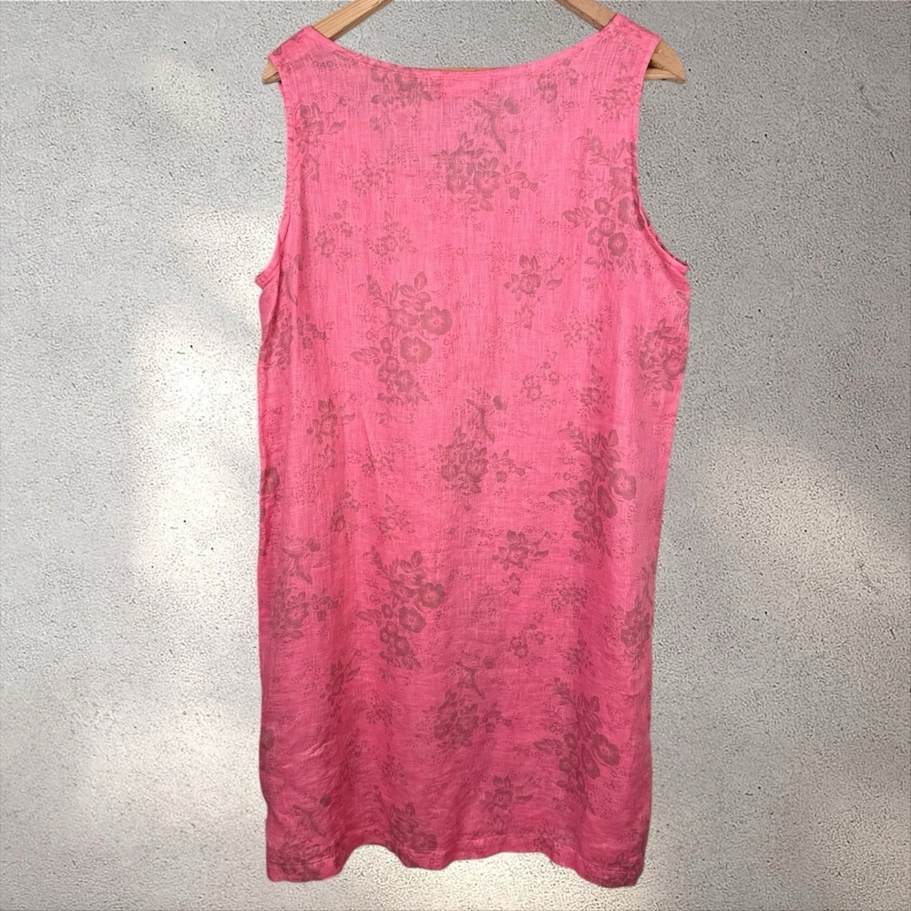 CP Shades Floral Linen Shift Mini Dress Lagenlook Comfort Sz‎ L - Picture 4 of 5